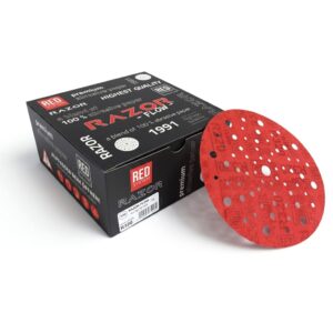 dischi abrasivi hq razor flow rosso 150mm multiforo r320 (50pz)